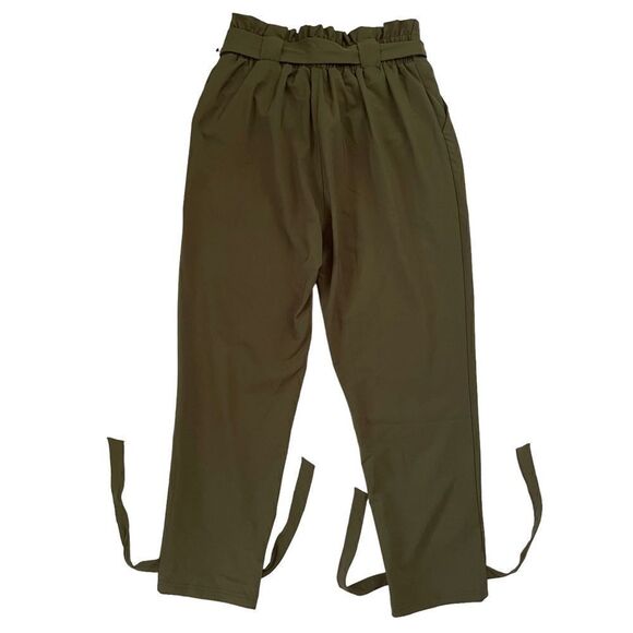 Grace Karin High Waist Belted Bow Tie Paper Bag Tie Ankle Pants - Picture 6 of 16